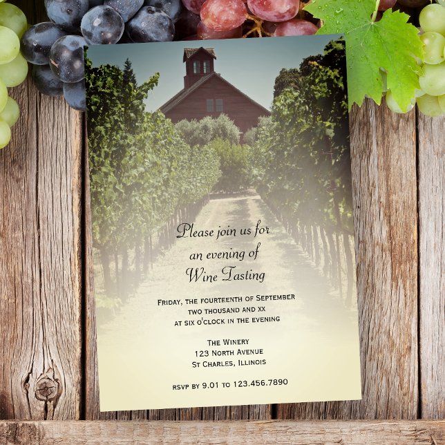 Inbjudan till Vineyard- och Barn Vin-smakningspart (Skapare uppladdad)