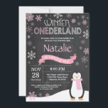 Inbjudan till vinnarland 1:a födelsedagen<br><div class="desc">Vinter Onederland 1:a födelsedagsinbjudan. Penguin. Rosa och vitlök. Första födelsedagen. Flickan 1:a Bday Inbjudan. Bakgrund till kretskort. Svarta och vita.
Om du vill göra ytterligare anpassningar klickar du på knappen Anpassa och användor verktygen som är utformat för att ändra mallen.</div>