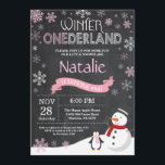 Inbjudan till vinnarland 1:a födelsedagen<br><div class="desc">Vinter Onederland 1:a födelsedagsinbjudan. Snögubbe och Penguin. Rosa och vitlök. Första födelsedagen. Flickan 1:a Bday Inbjudan. Bakgrund till kretskort. Svarta och vita. Om du vill göra ytterligare anpassningar klickar du på knappen Anpassa och användor verktygen som är utformat för att ändra mallen.</div>