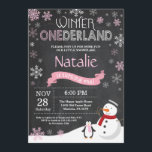 Inbjudan till vinnarland 1:a födelsedagen<br><div class="desc">Vinter Onederland 1:a födelsedagsinbjudan. Snögubbe och Penguin. Rosa och vitlök. Första födelsedagen. Flickan 1:a Bday Inbjudan. Bakgrund till kretskort. Svarta och vita. Om du vill göra ytterligare anpassningar klickar du på knappen Anpassa och användor verktygen som är utformat för att ändra mallen.</div>