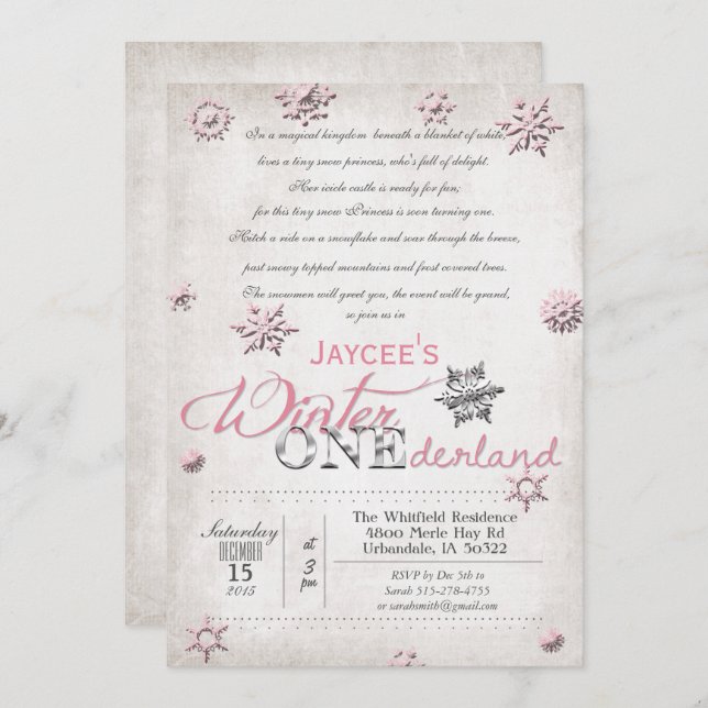 Inbjudan till vinnarland på födelsedagen (Fram/baksida)