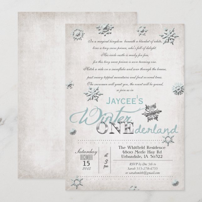 Inbjudan till vinnarland på födelsedagen (Fram/baksida)