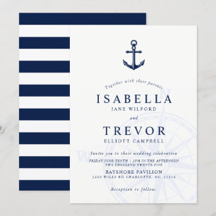 Inbjudan till vintage Anchor Nautical Wedding