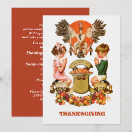 Inbjudan till vintage Art Thanksgiving - middag