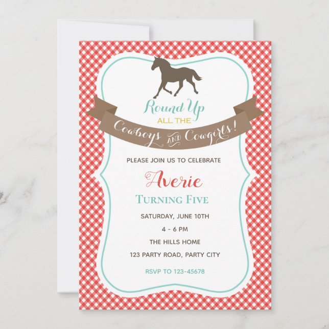 Inbjudan till Vintage av gårdsuppfödning (häst) (Framsida)