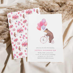 Inbjudan till vintage Bear Baby Shower
