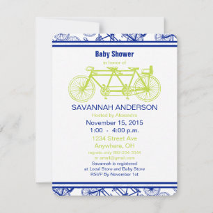 Inbjudan till vintage Bicycle Baby Shower