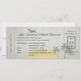 Inbjudan till vintage Boarding Pass Bröllop och OS