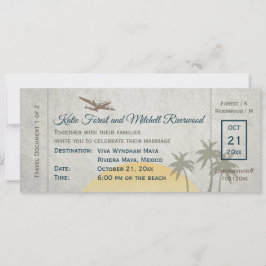 Inbjudan till vintage Boarding Pass Wedding