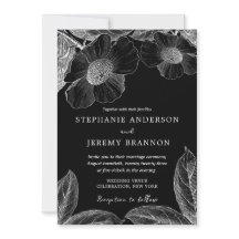 Inbjudan till vintage Botanical Line Art