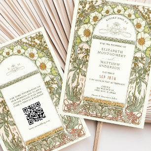 Inbjudan till vintage bröllop Art nouveau från Muc