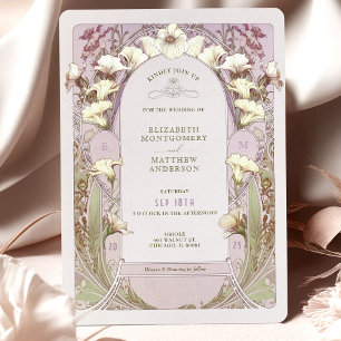 Inbjudan till vintage bröllop Art nouveau från Muc