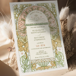 Inbjudan till vintage bröllop Art nouveau från Muc