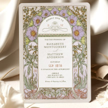 Inbjudan till vintage bröllop Art nouveau från Muc