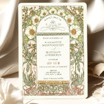 Inbjudan till vintage bröllop Art nouveau från Muc<br><div class="desc">Inbjudan från art nouveau Vintage bröllop av Alphonse Mucha i en blommigt, romantisk och visemisk utformning. Viktorianska blommor kompletterar klassisk konst deco typsnitt. Ange din anpassningsbar så är du klar. Om du vill ändra designen ytterligare klickar du bara på den blå knappen "Anpassa den". Tack så mycket för att du...</div>