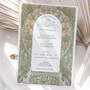 Inbjudan till vintage bröllop Art nouveau från Muc