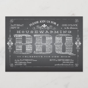 Inbjudan till Vintage Chalkboard Houseworths BBQ