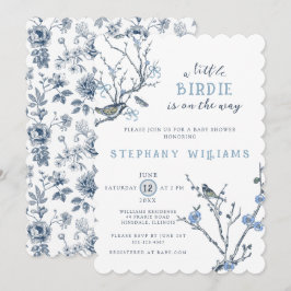 Inbjudan till vintage Chinoiserie Bird Baby Shower