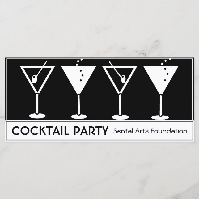 Inbjudan till vintage Cocktail-part (Framsida)