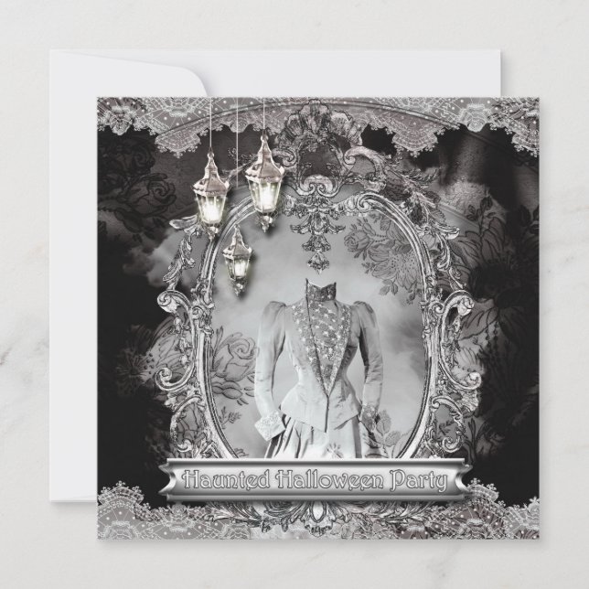 Inbjudan till vintage Dam-Halloween fest (Framsida)