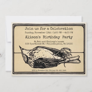 Inbjudan till vintage Dead Bird Anpassade Party