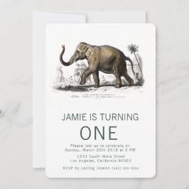 Inbjudan till vintage Elephant Birthday