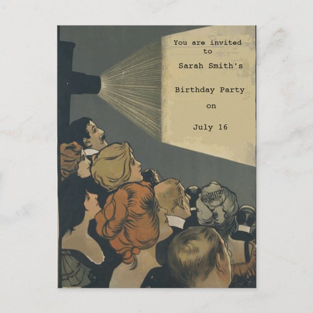 Inbjudan till vintage Film (Framsida)