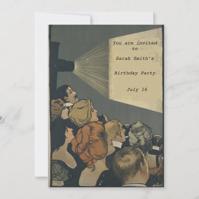 Inbjudan till vintage Film (Framsida)