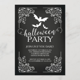 Inbjudan till Vintage Fladdermöss Halloween fest
