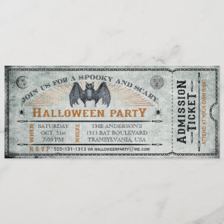 Inbjudan till Vintage Fladdermus Halloween Biljett