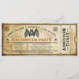 Inbjudan till vintage Fladdermus Halloween Biljett