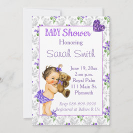 Inbjudan till vintage Flicka Baby Shower