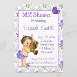Inbjudan till vintage Flicka Baby Shower