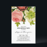 Inbjudan till vintage Flowers Botanical 30års föde<br><div class="desc">Inbjudan går till din händelse med anpassadets blommigt 30års födelsedag-inbjudan. Den har botaniska blommor och klassisk typografi. Den här botaniska 30års födelsedag-festinbjudan är perfekt för vår och födelsedagar. Texterna är fullt redigerbara för alla händelser.</div>