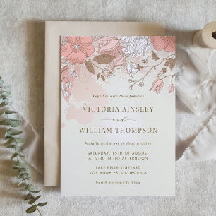 Inbjudan till vintage Flowers Vår Garden Wedding