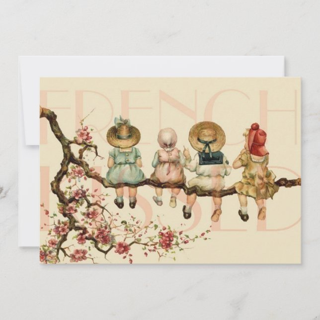 Inbjudan till Vintage för Fransk (Framsida)