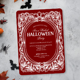 Inbjudan till vintage Gothic Red Halloween fest