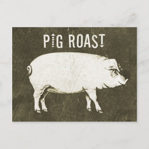Inbjudan till vintage Gris Roast-vykort V Vykort