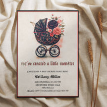 Inbjudan till vintage Halloween Baby Shower