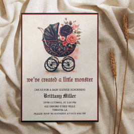 Inbjudan till vintage Halloween Baby Shower