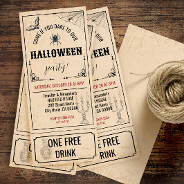 Inbjudan till vintage Halloween Biljett