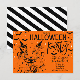 Inbjudan till vintage Halloween fest