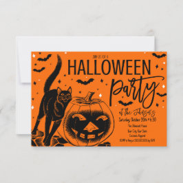 Inbjudan till vintage Halloween fest