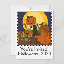 Inbjudan till vintage Halloween fest