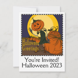 Inbjudan till vintage Halloween fest