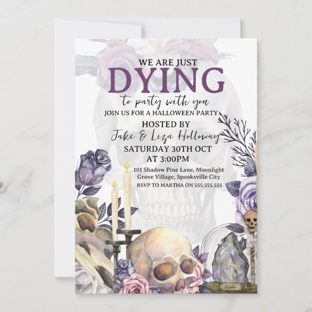 Inbjudan till vintage Halloween fest (Framsida)