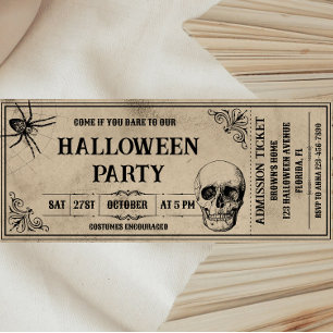 Inbjudan till vintage Halloween fest Biljett