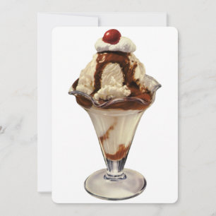 Inbjudan till Vintage Hot Fudge Glasskula
