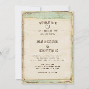 Inbjudan till vintage Journey Wedding