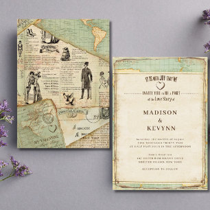 Inbjudan till vintage Journey Wedding